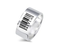 Barcode Sign Silver Rings NSR-04